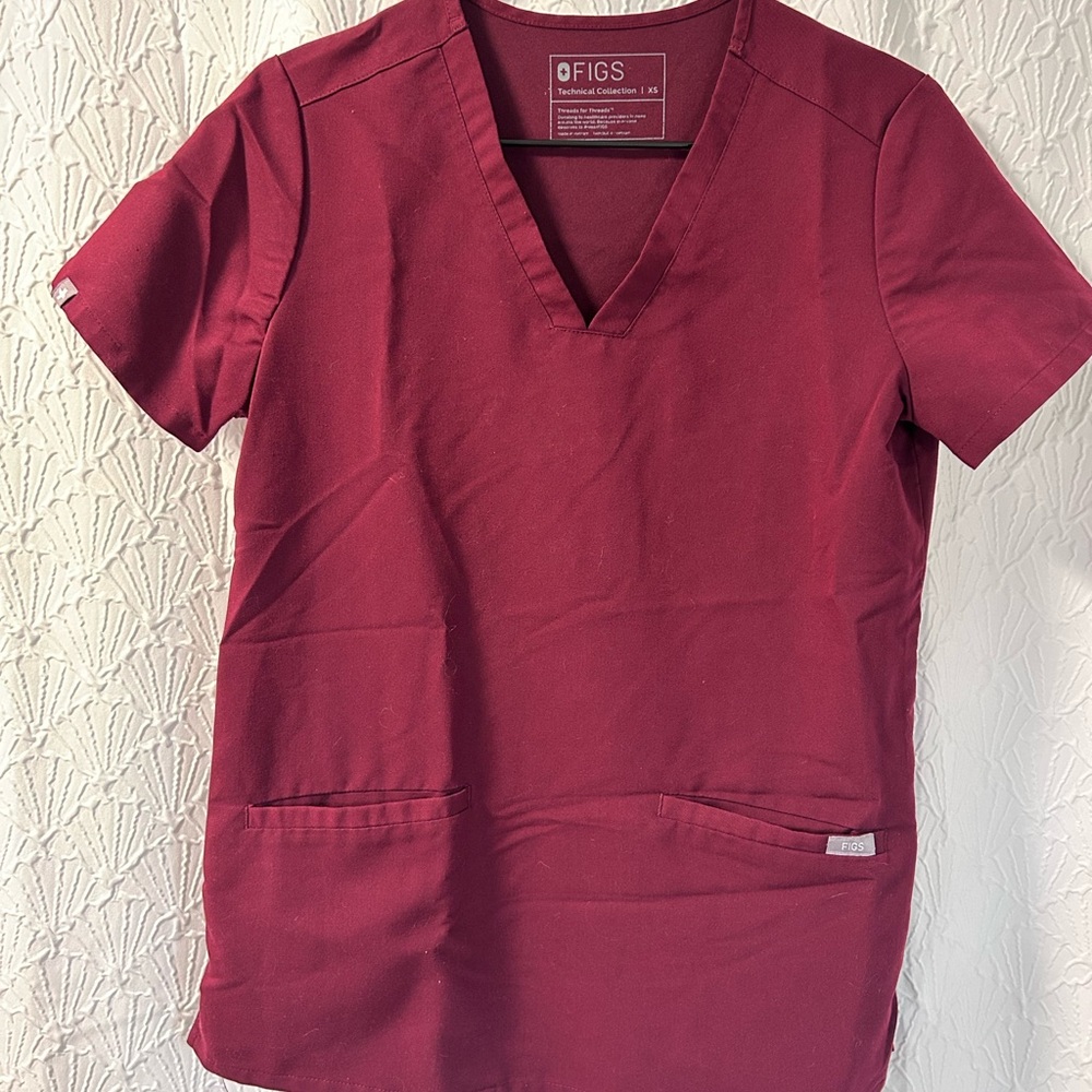 Figs Maroon Technical Collection Top